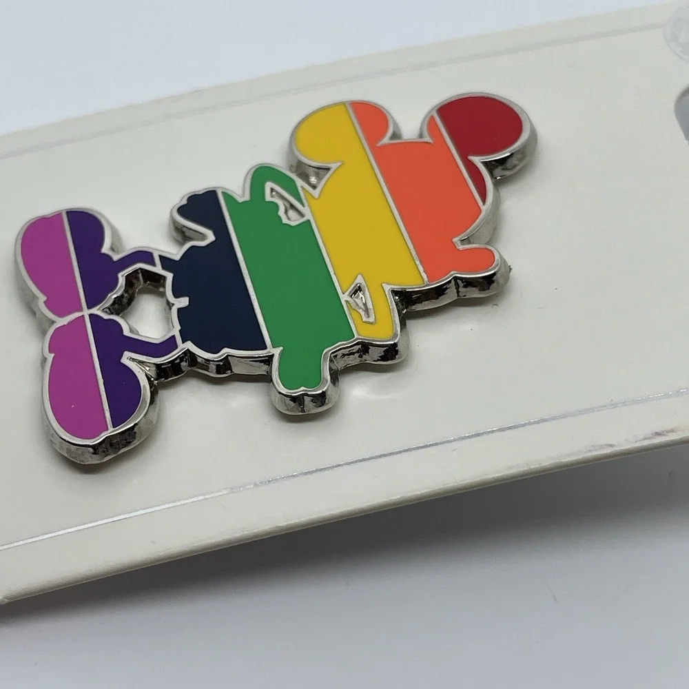 Disney Parks Collection Mickey Mouse Pin Trading Silhouette Rainbow Pride LGBTQ+